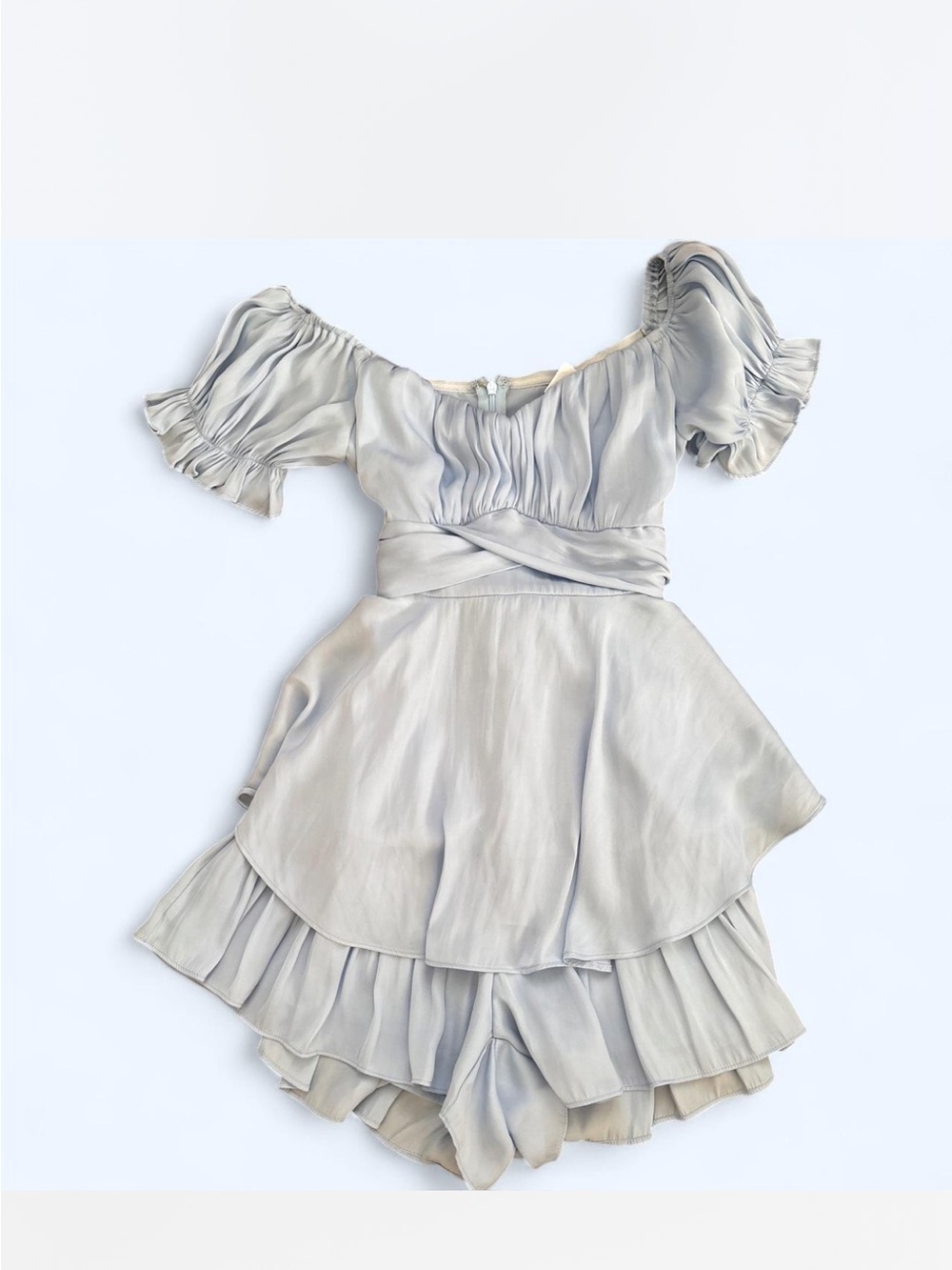 Angel Biba Baby Blue Ruffled Romper
